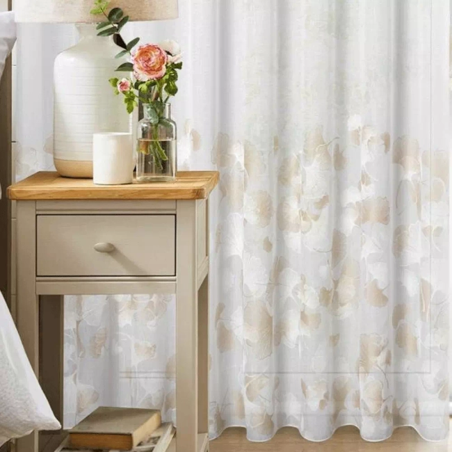 Firana długa 370 x 250 - Firany we Wzory Miłorząb - FIRANA GOTOWA już uszyta!